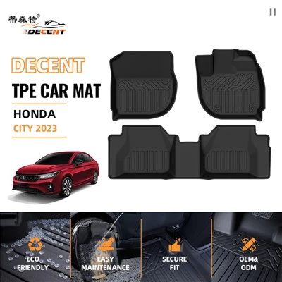Tikar Lantai Kereta TPE 3D Tidak Berbau Eco Tahan Lama Untuk Honda City 2023
